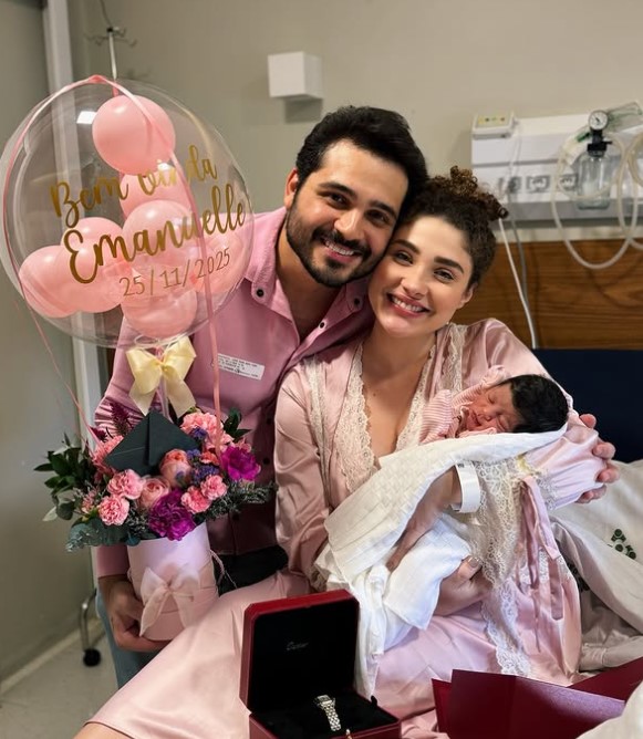 Giovanna Poyane with her husband Lucas Renan Poyane and daughter