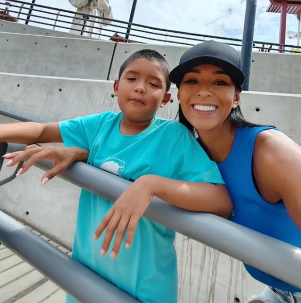 Rocio Miranda with her son