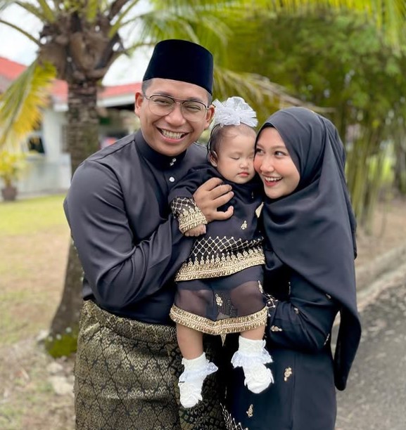 Syifa Majid with her husband and daughter