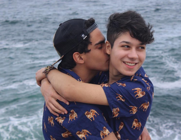 Tiago Justi Terra with his boyfriend