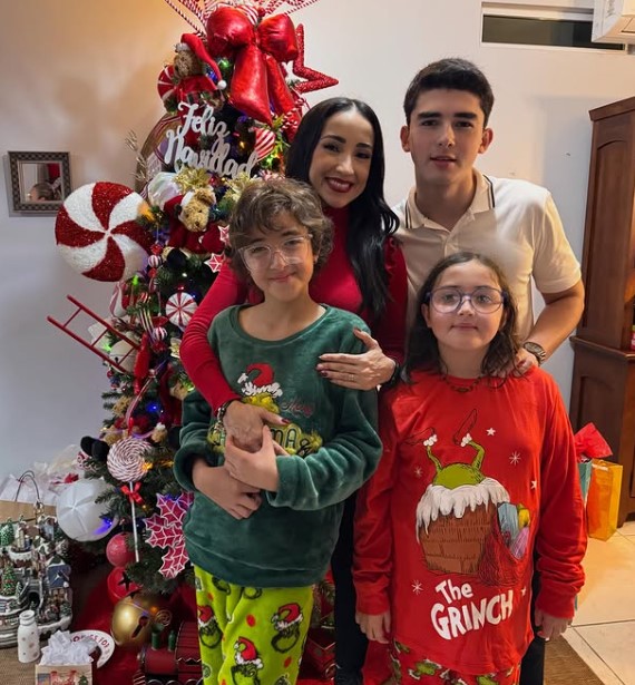 Belinda Urias with her kids
