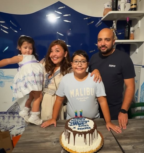 Diana Esposito with her husband and kids