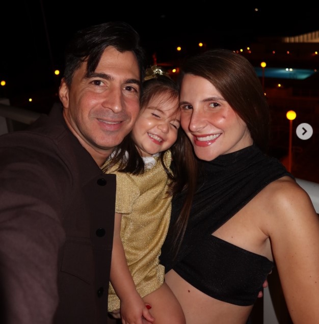 Marcela Garcia Caballero with her husband and daughter