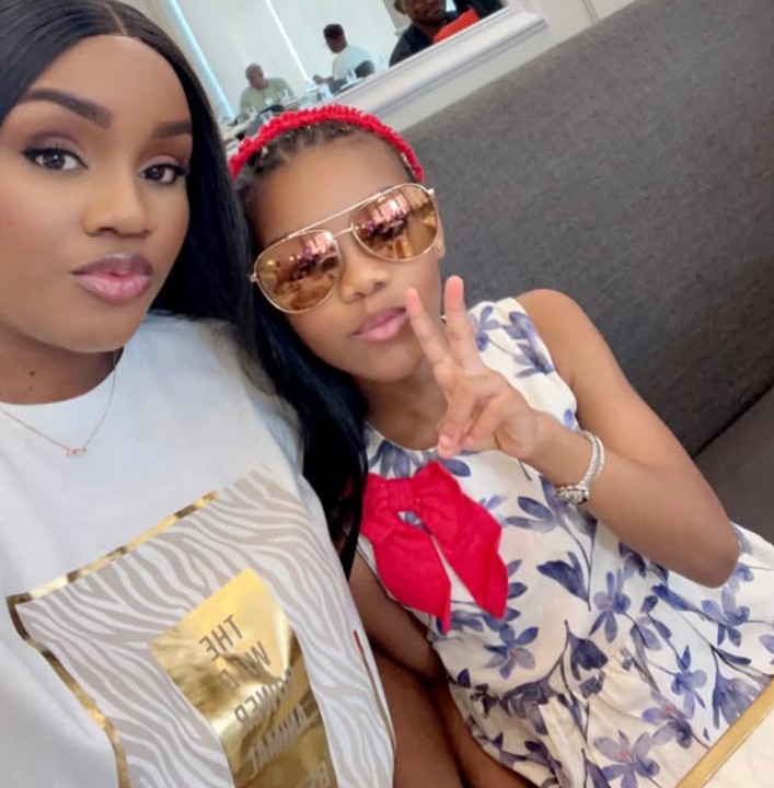 Nathalie Koah with her daughter