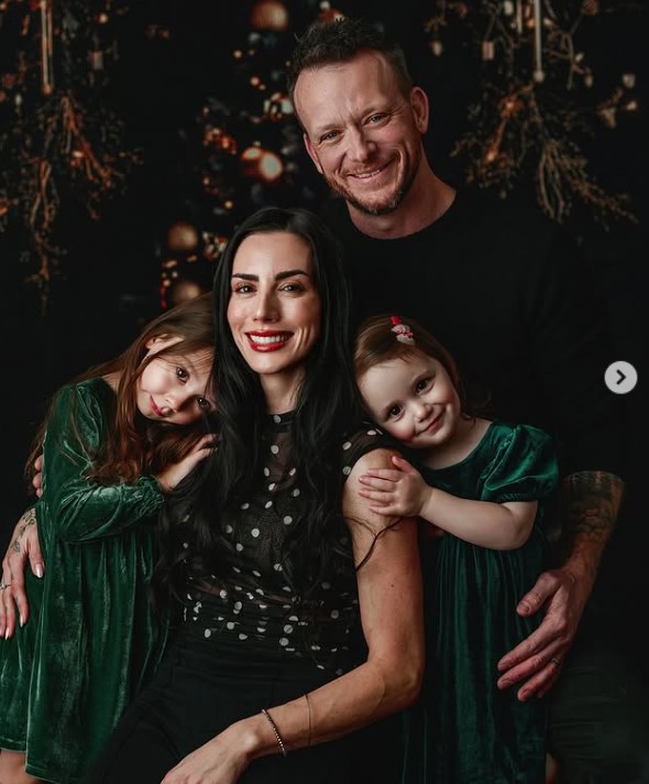 Rini Frey with her husband and kids