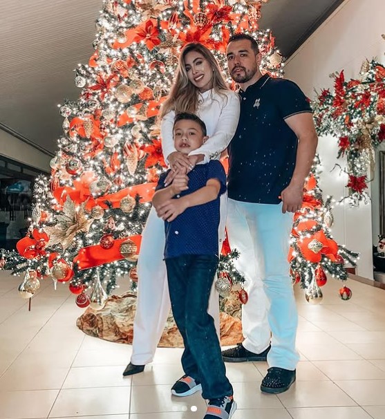 Sandra Castano with her husband and son