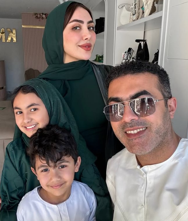 Somaya Nabil with her husband and kids