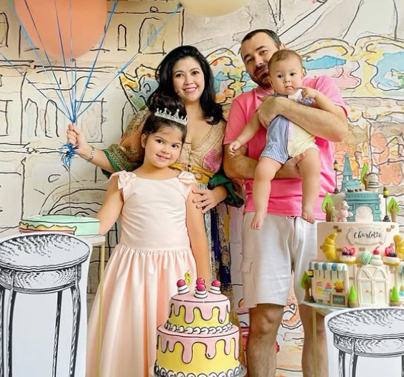 Charlotte Ferran with her parents and brother