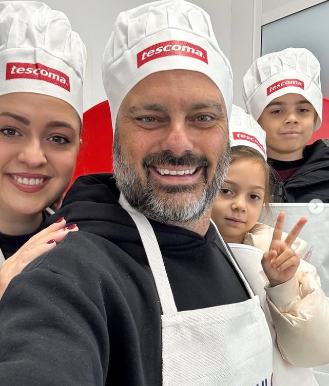 Esther Salamanca with her husband and kids