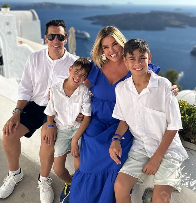 Anabel Gornes with her husband and sons