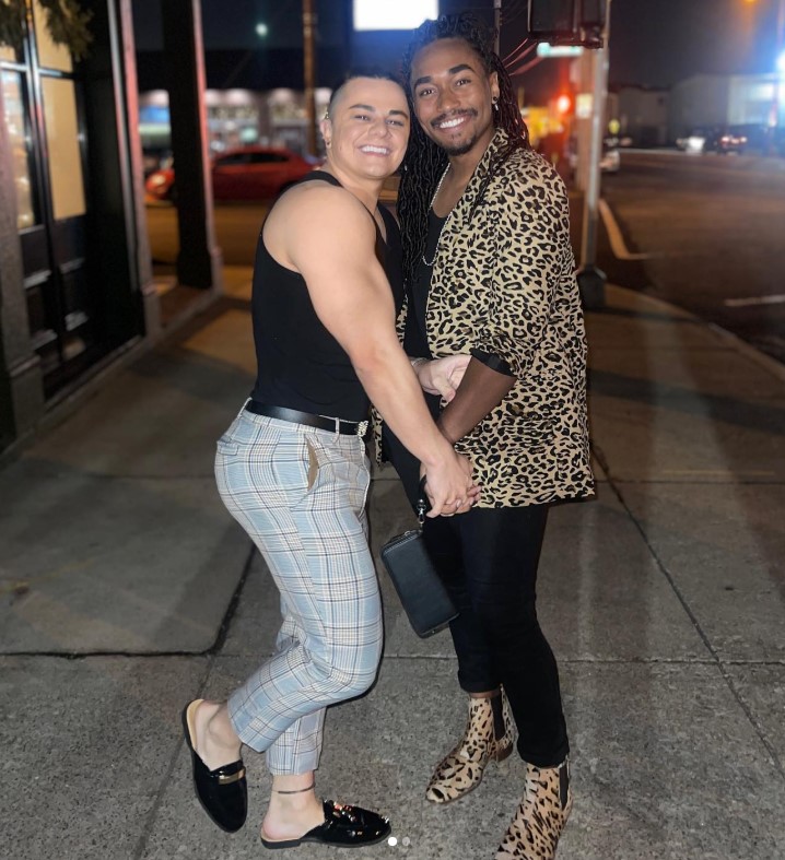 Brandon Stewart with his partner Justyn