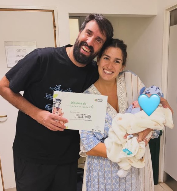 Flavio Azzaro with his wife and kid