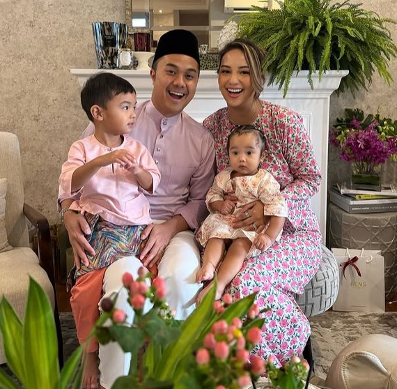 Nadzirah Rahman with her husband and kids