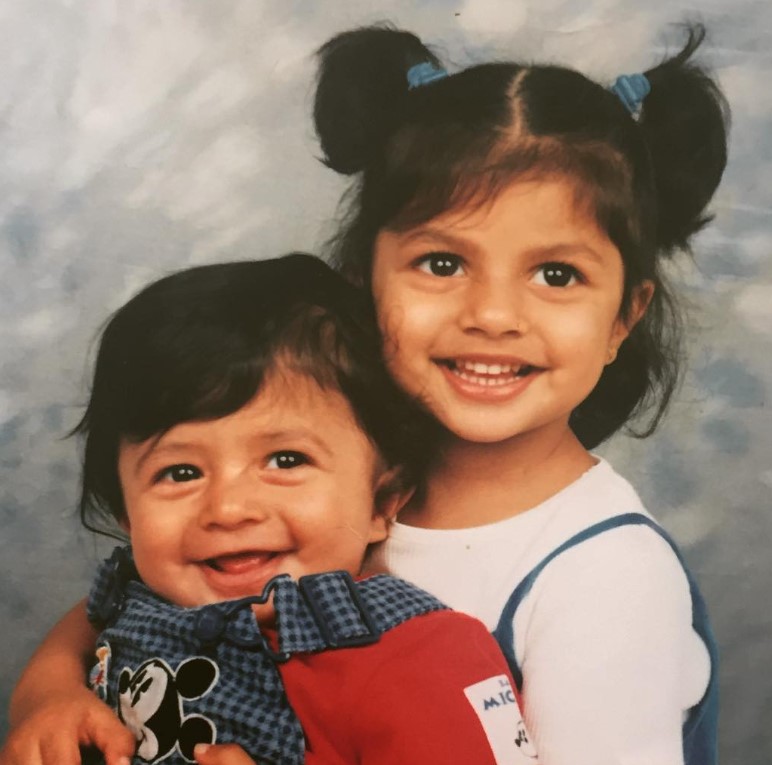 A childhood picture of Priya Kansara with her younger brother
