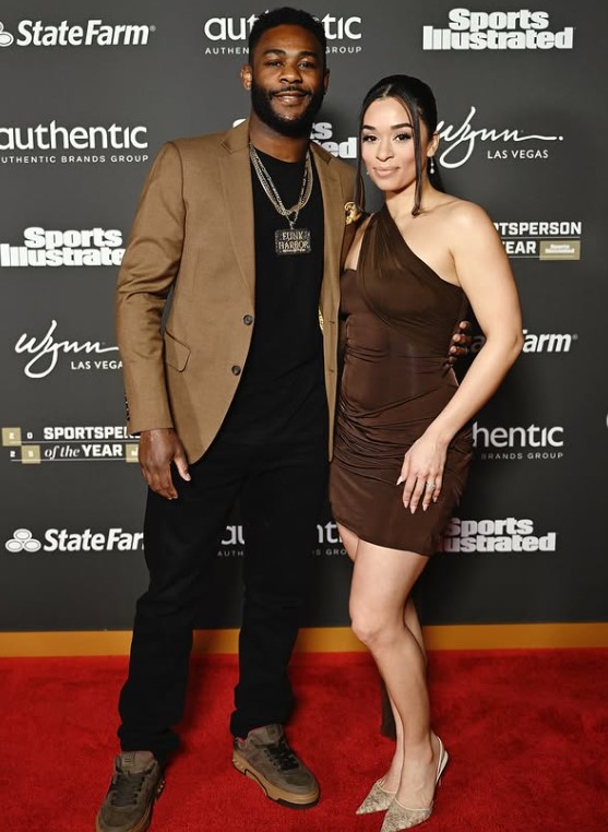 Aljamain Sterling with his girlfriend