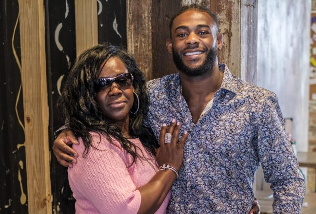 Aljamain Sterling with his mother