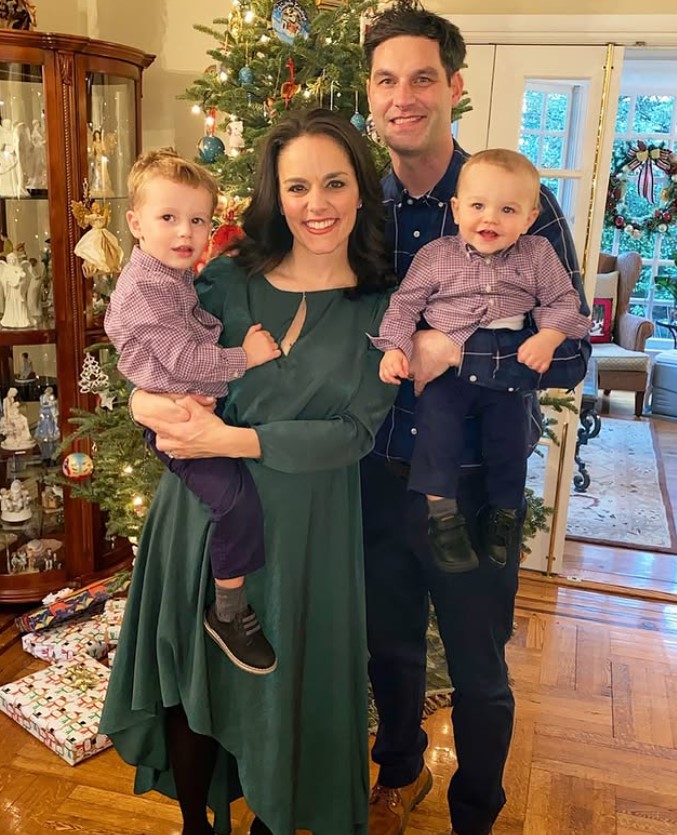 Andrea Grymes with her husband and kids