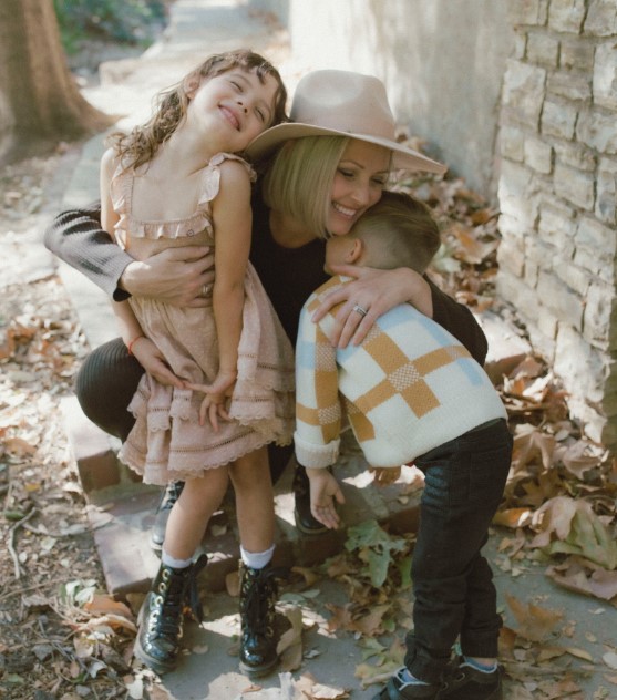 Emily Frlekin with her kids