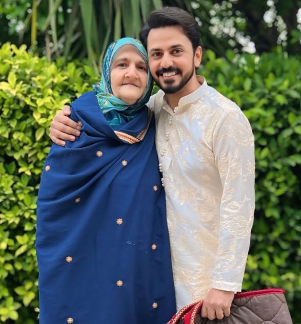 Bilal Qureshi with his mother