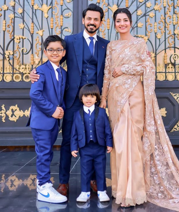 Bilal Qureshi with his wife and kids
