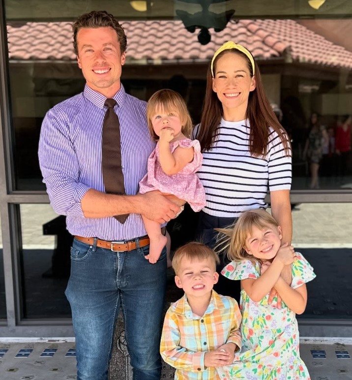 Kaiser Johnson with his wife and kids