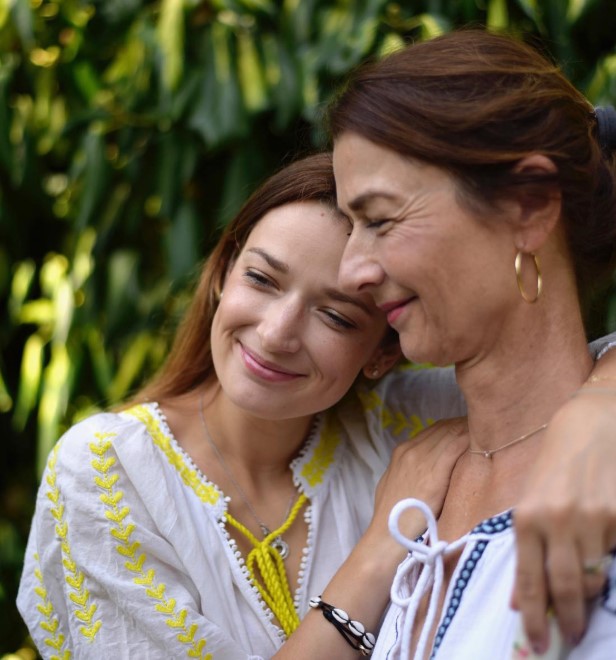 Marika Soposka with her mom