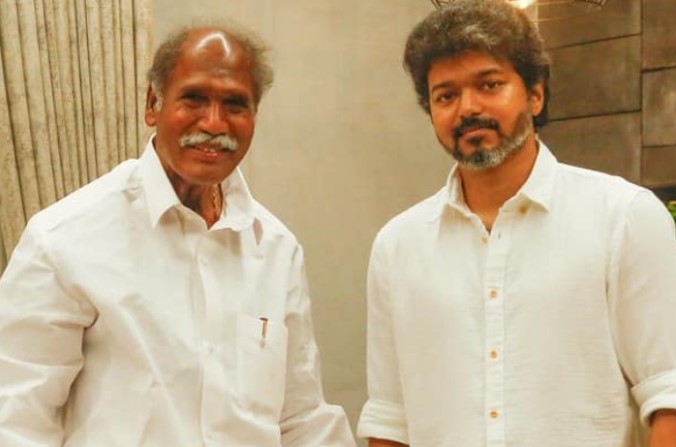 N. Rangaswamy with actor Vijay