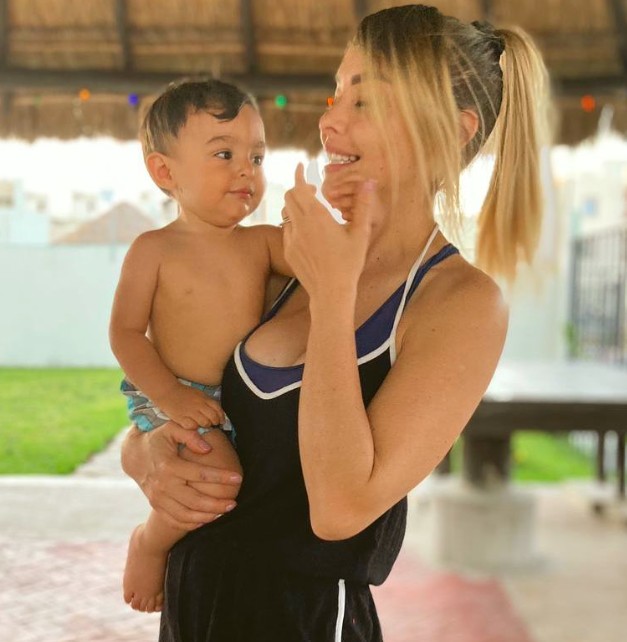 Yazmin Sauceda with her son
