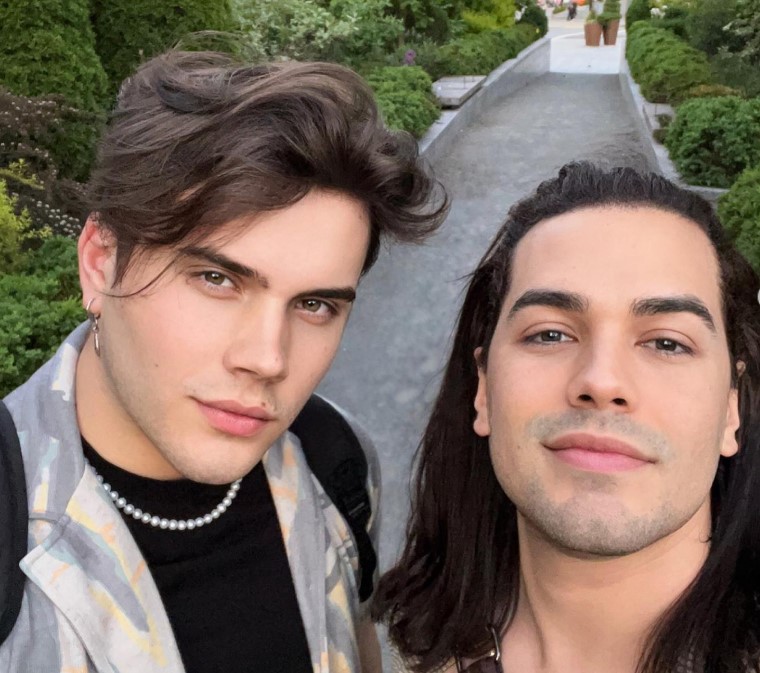 Sam Alves with his partner Leo Moreira