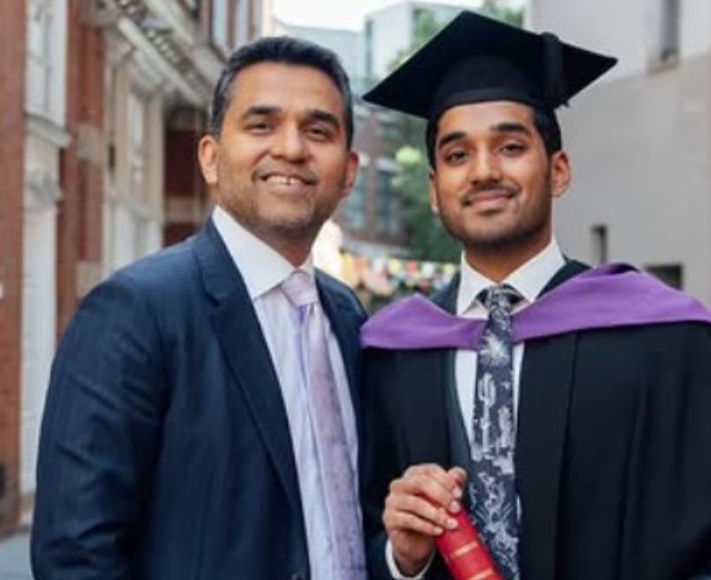 Shamsheer Vayalil with his son