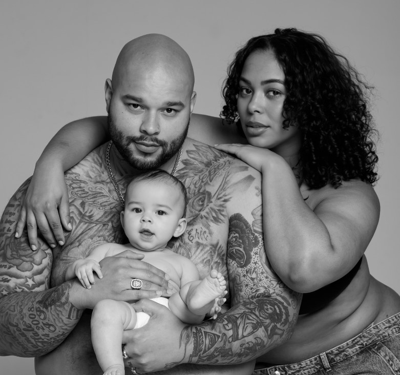 Tabria Majors with her boyfriend and daughter