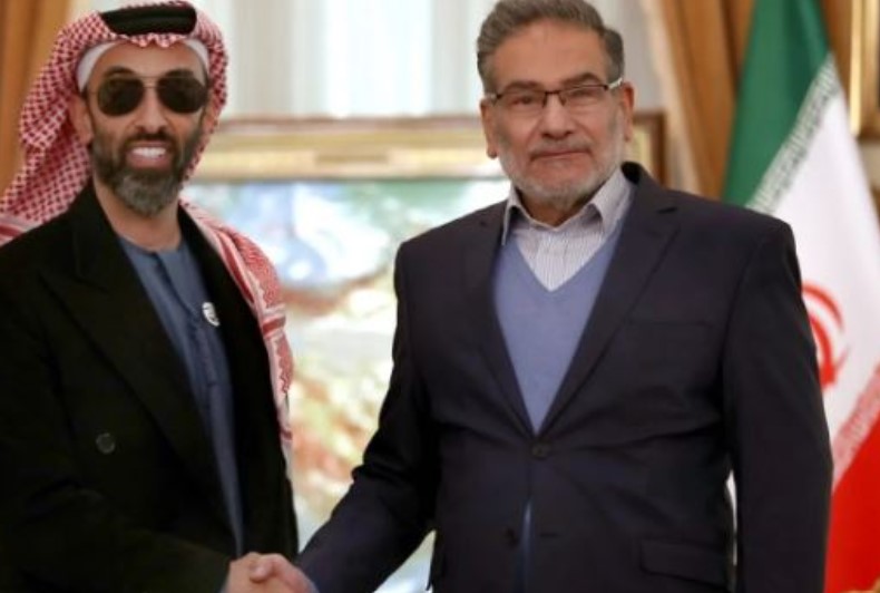 Tahnoon bin Zayed Al Nahyan with Iran’s President Masoud Pezeshkian