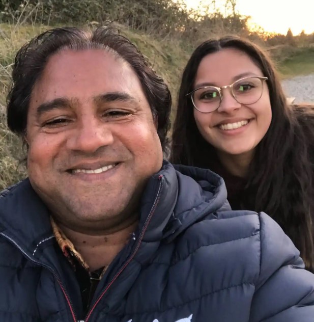 Amber Østergreen Ram Singh with her dad Davinder Ram Singh