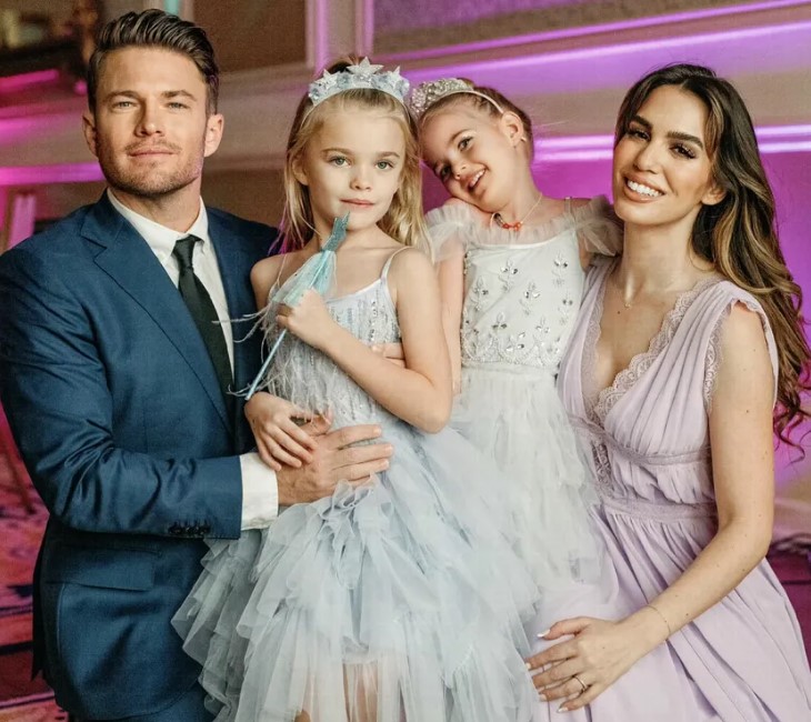 Brendan Rooney with his wife and daughters