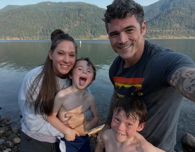 Heather Kaiser with her husband and sons