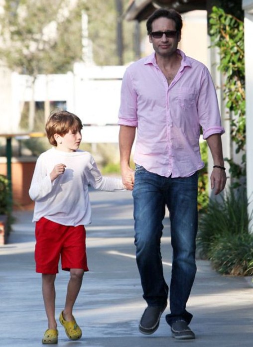 Kyd Miller Duchovny's childhood image with his father