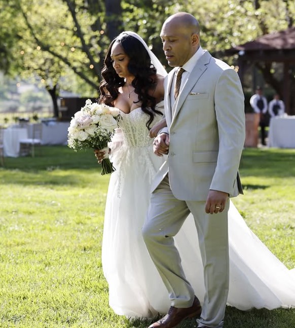 Rochelle Searight with her dad