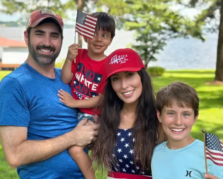 Sara Gonzales with her husband and kids