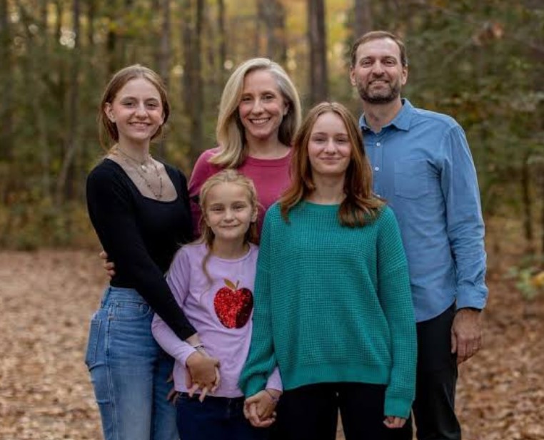 Abigail Spanberger with her husband and kids