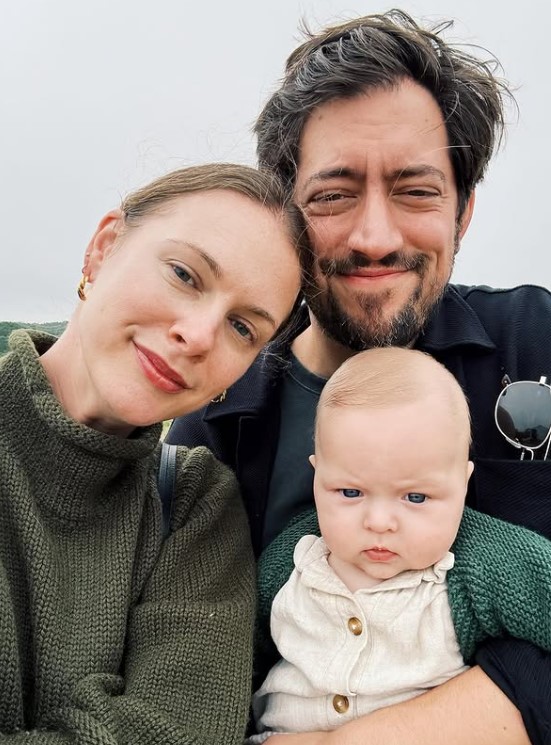 Alison Roman with her husband and son