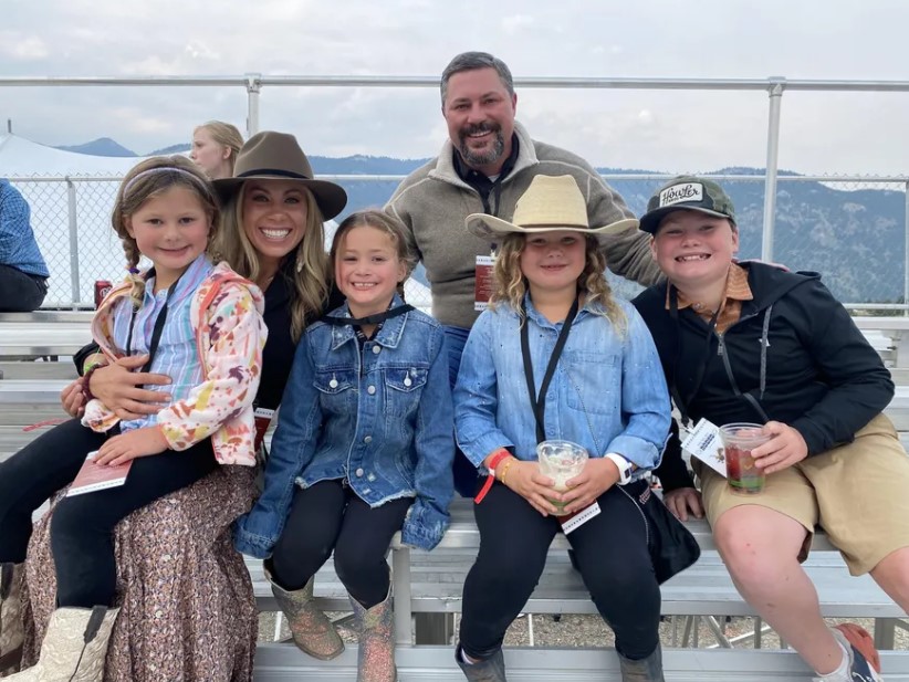 Cody Campbell with his wife and kids