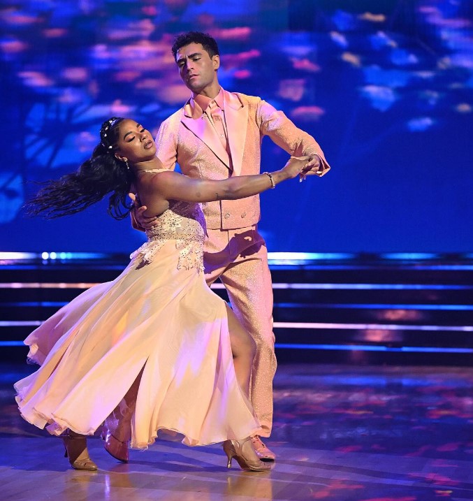 Ezra Sosa and Jordan Chiles in Dancing with the Stars Season 34 (2025)