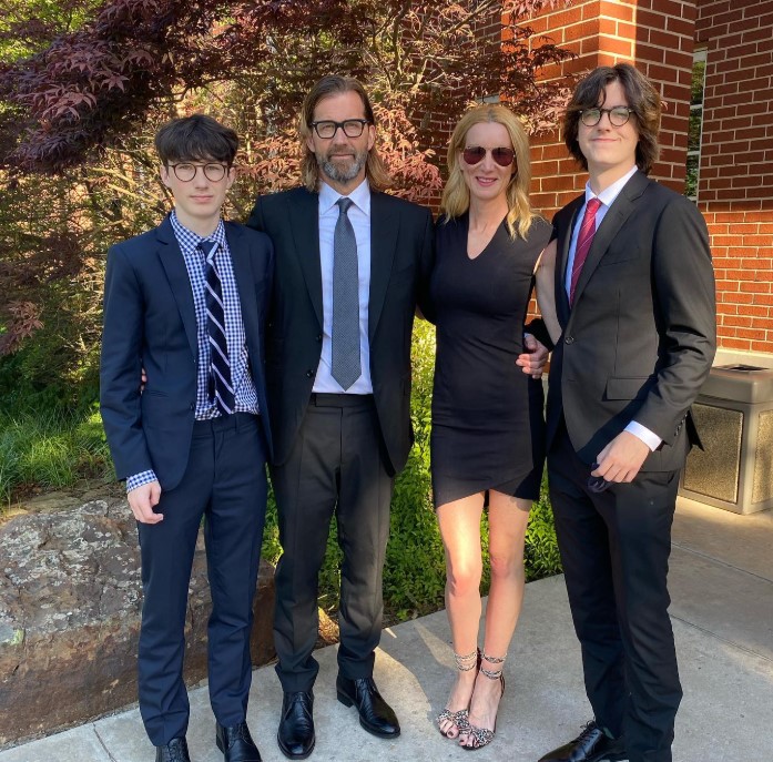 Jennifer Welch with her ex-husband and kids