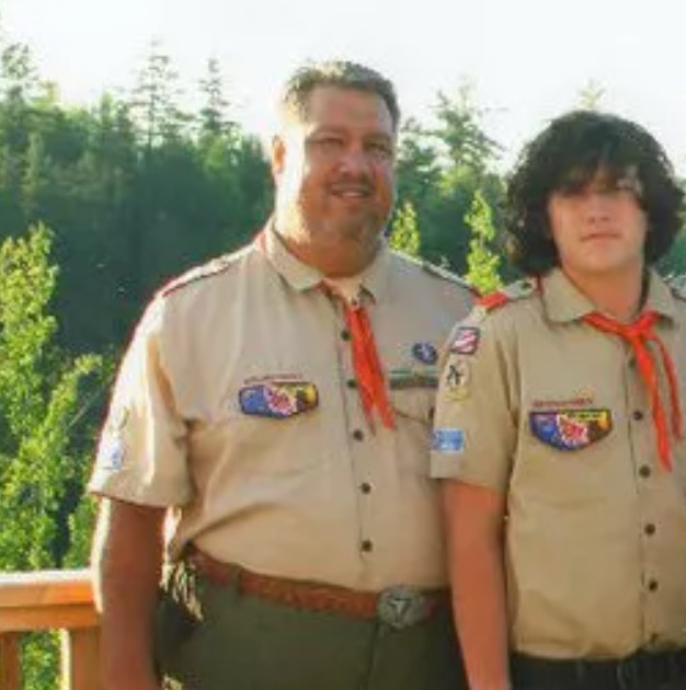 Joshua Jahn with his dad