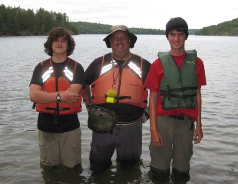 Joshua Jahn with his father and brother