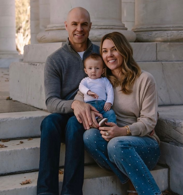 Megan Walerius with her husband Paul Wegman and son