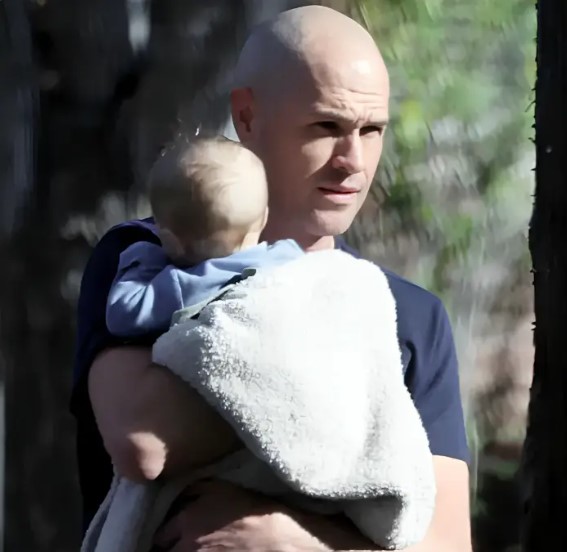 Paul Wegman with his son