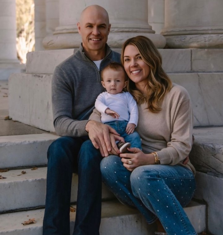 Paul Wegman with his wife and son