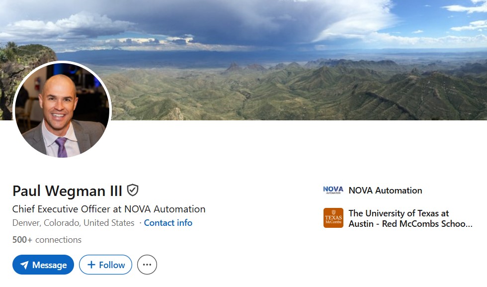 Paul Wegman's LinkedIn profile