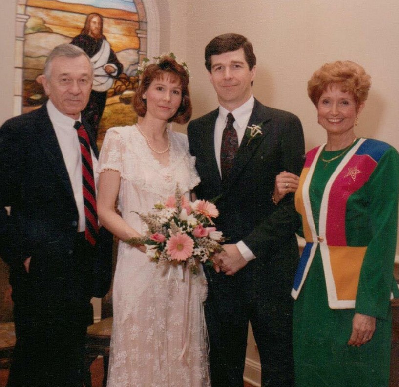 Roy Cooper with his parents and wife